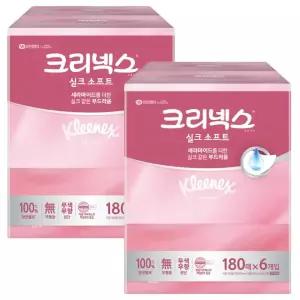 크리넥스 실크 소프트 미용 각티슈 180매 12개