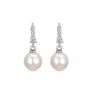 18k 퓨어리 담수진주 귀걸이 랩 다이아몬드)