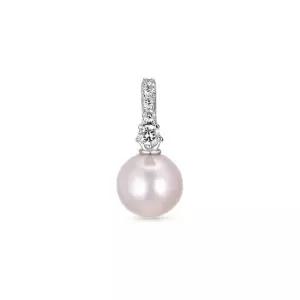 18k 퓨어리 담수진주 펜던트 랩 다이아몬드)