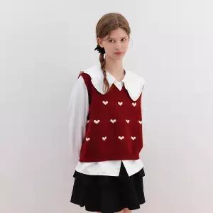 빅카라 셔츠 하트 조끼 (TKBAA1401)