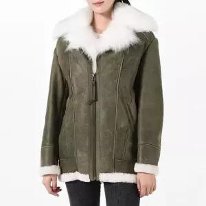 MUST IT_Mr Mrs 폭스퍼 여성 무스탕 카키+화이트 192XJK0105 37530K