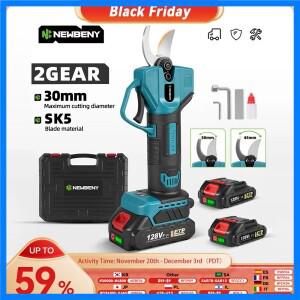 뉴베니 2단 기어 30mm 전동 전지가위 과일나무 분재 무선 마키타 18V 배터리용 공구