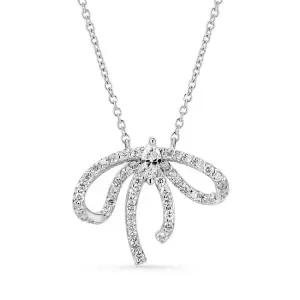 14k 엘린 리본 랩 다이아몬드 목걸이