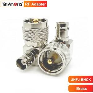 UHF 남성-BNC 여성 직각 동축 케이블 커넥터 PL259 90도 RF 어댑터 L 모양 변환기 햄 CB 라디오 안테나