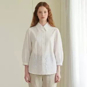 코튼 아일렛 레이스 셔츠 블라우스 (VKBAC7402)