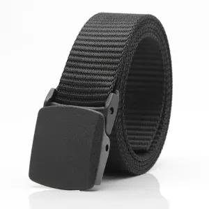 남성 캐쥬얼 캔버스 버클 벨트 120cm 허리띠 플라스틱 등산 캐주얼 군용