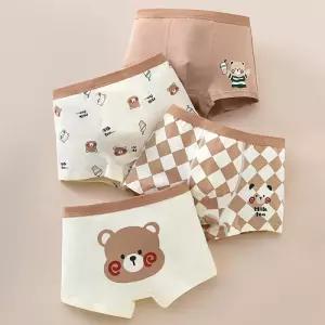 밀크티베어 남아 드로즈 팬티 4종세트 206001