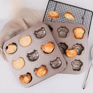 마들렌 빵틀 고양이 팬 휘낭시에 미니빵 쿠키 간식 머핀