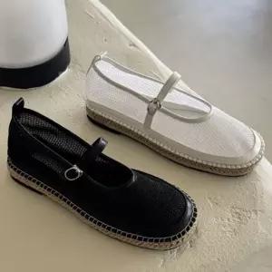 에스파드류 솔 디테일 여성 메리제인 플랫 캐주얼 로우라인 슈즈 6SS