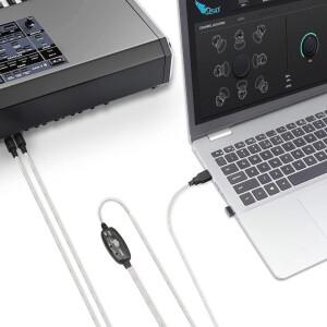 5핀 MIDI to USB 컨버터 IN-OUT 키보드 PC 인터페이스 케이블 악기 용품 휴대용 어댑터