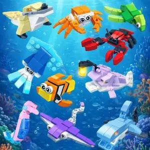 애니멀 오션 블럭 해양생물10종 중 랜덤1개 미니블록 단체선물