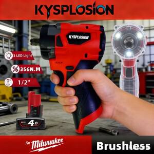 밀워키 M12 스크류드라이버 브러시리스 임팩트 렌치 350N.m 전동 드라이버 1/2인치 임팩트 드릴 전동 공구