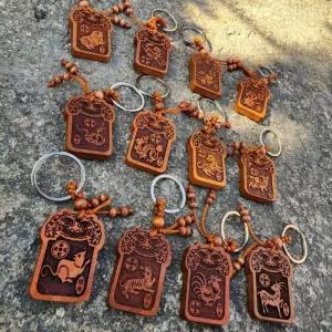 삼재막이 복숭아나무 키홀더 행운 부적 십이지신 띠별 액막이 키링
