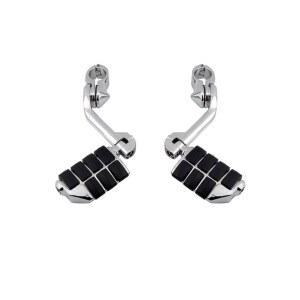 범용 스텝 마운트 오토바이 보조 실버 짧은 할리 페달 전기도금 튜닝 발판 부속 추가 범퍼