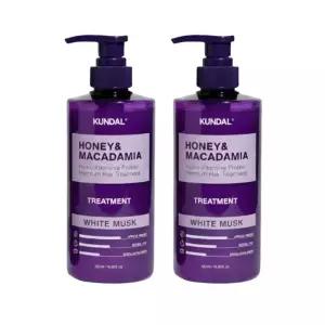 쿤달 허니 앤 마카다미아 단백질 트리트먼트 화이트머스크향 500ml 2개