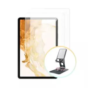 갤럭시탭S7 FE 강화유리 필름 2매+회전 거치대