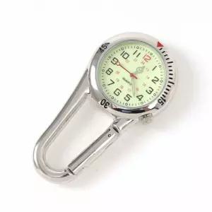 실버 야광 카라비너 아웃도어시계 캠핑시계 낚시시계 클립시계 등산용시계