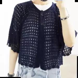 니트가디건 빅사이즈 볼레로 그물 사각 가디건 여름