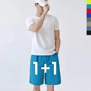 남자 커플 워크 팬츠 비치웨어 밴딩 반바지 면바지 밴바지 밴바치 웨어 휴가룩 여름 여름바 남여공용