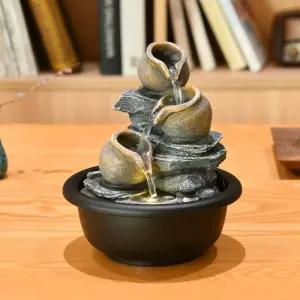 탁상 미니분수대 물레방아 장식 실내분수대 물흐르는 풍수