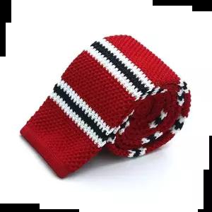 남성용넥타이 헨릭 라인포인트 수동니트넥타이 레드 폭5.5cm HR186