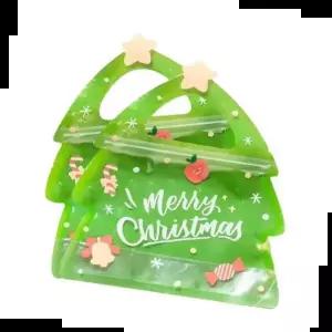 어린이집선물 크리스마스 트리 지퍼팩 구디백 10매
