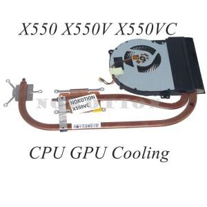 노트북 냉각 시스템 구리 방열판 asus 호환 X550 용 라디에이터 선풍기 포함 13N0-PGA0201