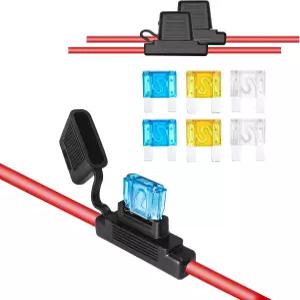 리코일 FHM62 2팩 방수 MAXI 인라인 퓨즈 홀더(6AWG 퓨어 산소 프리 구리선 포함) 40A 2개 60A 및 80A