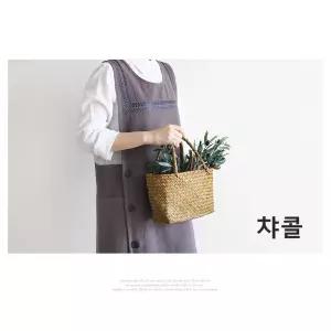 자수 앞치마 패턴 옆단추 면 엉덩이덮는 예쁜 어린이집 유치원 선생님