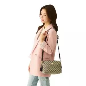 #넬]쌈지]태슬 투포켓 로고 크로스백