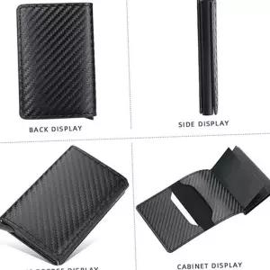 슬림 카드 지갑 알루미늄 휴대용 남성 카본 카드 지갑 여성 명함 탄소섬유 남녀공용 하드 차단 팝업 클립