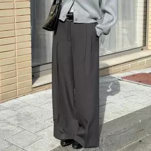 [빅사이즈]이블렛 페치아 핀턱 와이드 슬랙스 제이스타일