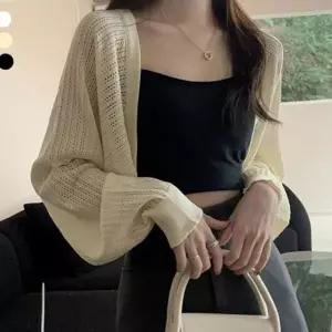 여성 숏볼레로 여름 카디건 얇은 펀칭 볼레로 URK325 루즈핏 얇