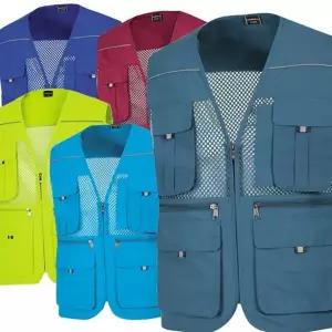 낚시용 망사 조끼 경량 메쉬 활동복 남성 망사 조끼 다용도 여름 폴리에스터 작업복 반사띠 작업용 안전