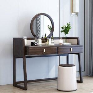 원목 화장대 안방 콤비네이션 일체형 거울 가벼운 자금단목 벤치 수납장