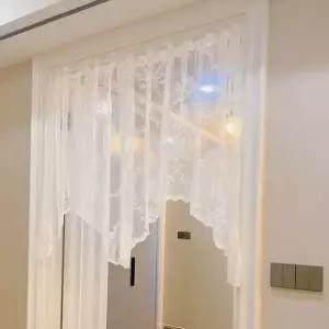 창문 가리개 커튼 인테리어 로맨틱 반창문 주방 바란스 커튼 레이스 꽃무늬