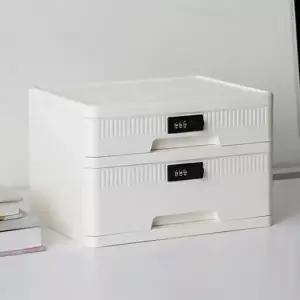 금고 프라이빗 서랍형 소형 가정용 금고 수납 비밀 플라스틱 사무실 수납장 서랍장 보관함 문서 잠금 번호