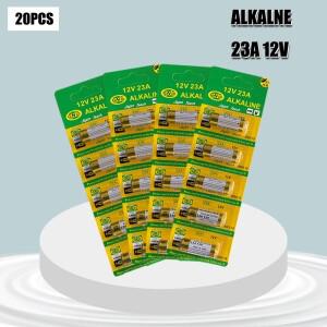 알카라인 배터리 고전압 계산기 Keyfob 리모컨 알람용 A23 V23GA MN21 12V 23A 로트당 20개