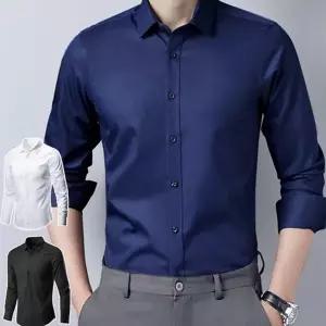 슬림핏 셔츠 데일리 드레스 와이셔츠 남성 긴 팔 셔츠 정장 봄가을 티셔츠