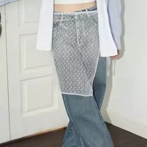 스타일리시한 그물치마 레이스치마 패션 아이템 여자 망사 레이어드 스커트