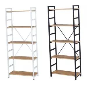 철제 수납 책장 다용도 진열 사무실 철제 5단 책장 원목 가구 드레스 선반 주방