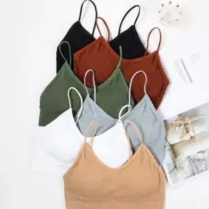여성 캐미솔 일체형 민소매 나시 여성 브라 탑 이너 스포츠브라 슬리브리스 이너웨어 무봉제 스트랩 데일리