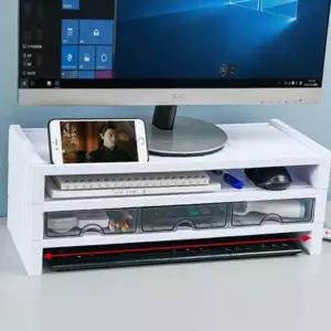 모듈형 모니터 받침대 서랍식 서랍형 컴퓨터 높이 조절 모니터 받침대 책상 거치대 정리대 깔끔한 키보드