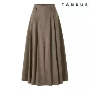 헤링본 플리츠 주름 플레어 롱 스커트 (TX4SK014L0)