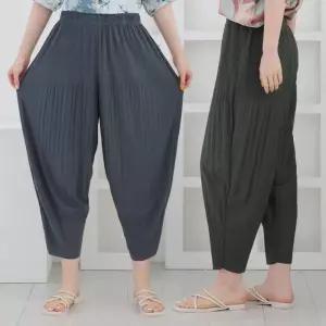 바람결 항아리 플리츠 주름 배기팬츠 여름 밴딩 바지 40대 50대 60대 중년 여성용