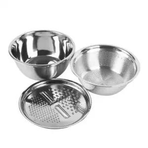 3in1 올인원 키친 세트 만능채칼+타공채반+샐러드볼