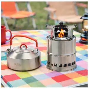 휴대용 낚시 캠핑 스텐 주전자 스토브 세트 1L