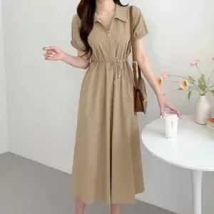 오피스룩 집업 카라 단정한 하객룩 여름 A 스트링 롱원피스