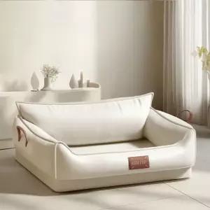 프리미엄 강아지 방석 애프리콧 라텍스 방수 침대 펫 소파 내추럴라텍스방수항균 M