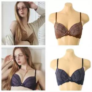 [비너스]솔브균일가세일)A컵부터G컵)프렌치 체크레이스 로맨틱 무드 브라D_J(SBRD477A_G)_DJ